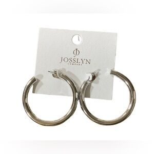 Josslyn Company 1.75” Silver Hoop Earrings NEW